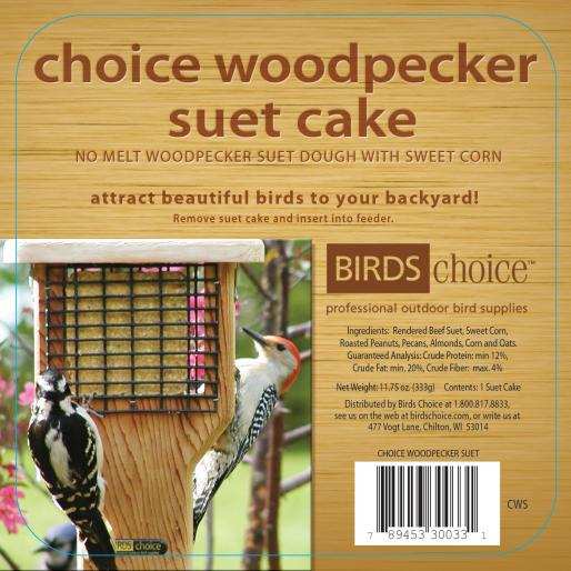 Choice Woodpecker Suet Cake 12/Pack